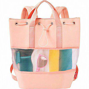 Women Pink Waterproof Neoprene Drawstring Lightweight Beach Backpack‎